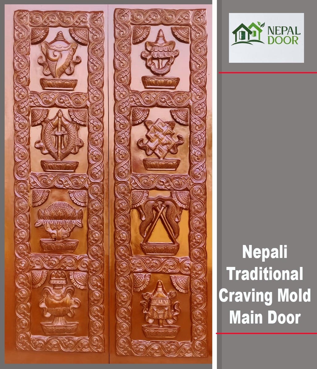 High Quality Affordable FRP Door ,Traditional Nepali Carving Style FRP Molded Door